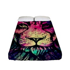 Psychedelic Lion Fitted Sheet (full/ Double Size) by Cendanart