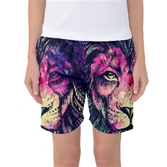 Psychedelic Lion Women s Basketball Shorts by Cendanart