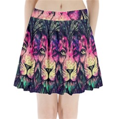 Psychedelic Lion Pleated Mini Skirt