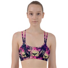 Psychedelic Lion Line Them Up Sports Bra by Cendanart