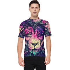 Psychedelic Lion Men s Short Sleeve Rash Guard by Cendanart