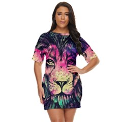 Psychedelic Lion Just Threw It On Dress by Cendanart