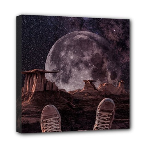 In The Cosmos Moon Sci-fi Space Sky Mini Canvas 8  X 8  (stretched) by Cendanart