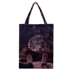 In The Cosmos Moon Sci-fi Space Sky Classic Tote Bag by Cendanart