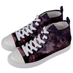 In The Cosmos Moon Sci-fi Space Sky Women s Mid-top Canvas Sneakers by Cendanart