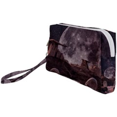 In The Cosmos Moon Sci-fi Space Sky Wristlet Pouch Bag (small) by Cendanart