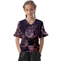 In The Cosmos Moon Sci-fi Space Sky Kids  V-Neck Horn Sleeve Blouse View1