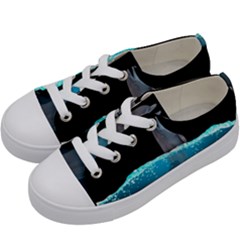 Dolphin Moon Water Kids  Low Top Canvas Sneakers by Ndabl3x