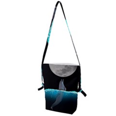 Dolphin Moon Water Folding Shoulder Bag by Ndabl3x