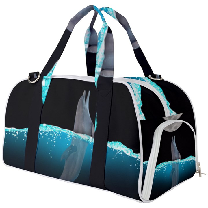 Dolphin Moon Water Burner Gym Duffel Bag