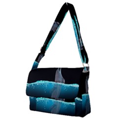 Dolphin Moon Water Full Print Messenger Bag (l) by Ndabl3x