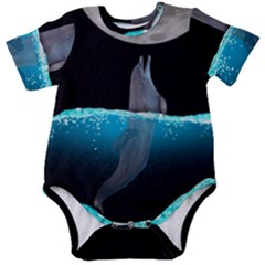 Dolphin Moon Water Baby Short Sleeve Bodysuit by Ndabl3x