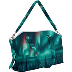 Aurora Borealis Snow Canvas Crossbody Bag by Ndabl3x