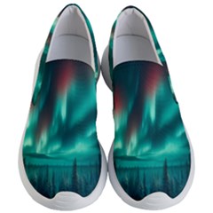 Aurora Borealis Snow Women s Lightweight Slip Ons by Ndabl3x