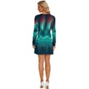 Aurora Borealis Snow Long Sleeve Deep V Mini Dress  View4