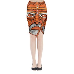 Face Skull Head Art Midi Wrap Pencil Skirt by Ndabl3x