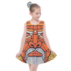 Face Skull Head Art Kids  Summer Dress by Ndabl3x