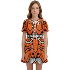 Face Skull Head Art Kids  Sweet Collar Dress by Ndabl3x