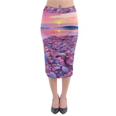 Sea Beach Water Sunset Ocean Midi Pencil Skirt by Ndabl3x