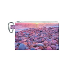 Sea Beach Water Sunset Ocean Canvas Cosmetic Bag (small) by Ndabl3x