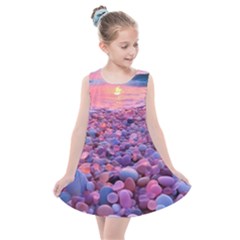 Sea Beach Water Sunset Ocean Kids  Summer Dress by Ndabl3x