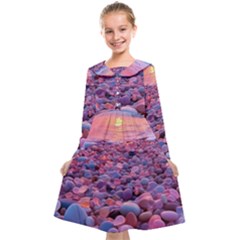 Sea Beach Water Sunset Ocean Kids  Midi Sailor Dress by Ndabl3x