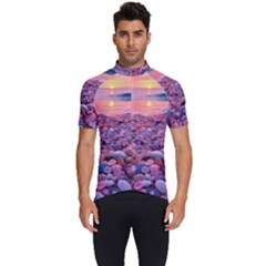 Sea Beach Water Sunset Ocean Men s Short Sleeve Cycling Jersey by Ndabl3x