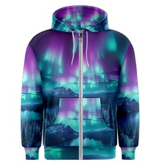 Lake Aurora Borealis Men s Zipper Hoodie by Ndabl3x