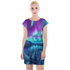 Lake Aurora Borealis Cap Sleeve Bodycon Dress by Ndabl3x