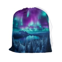 Lake Aurora Borealis Drawstring Pouch (2xl) by Ndabl3x