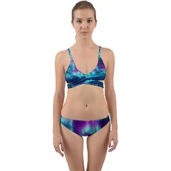 Lake Aurora Borealis Wrap Around Bikini Set by Ndabl3x