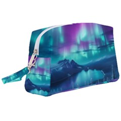 Lake Aurora Borealis Wristlet Pouch Bag (large) by Ndabl3x