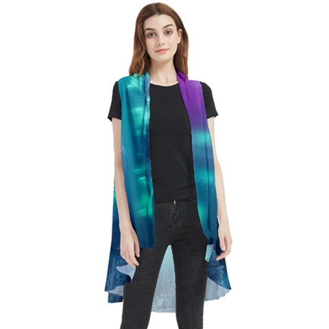 Lake Aurora Borealis Sleeveless Chiffon Waistcoat Shirt by Ndabl3x