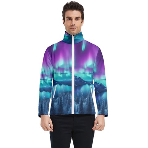 Lake Aurora Borealis Men s Bomber Jacket by Ndabl3x