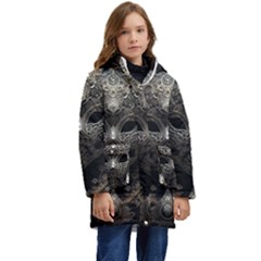 Mask Tribal Kids  Hooded Longline Puffer Jacket by Ndabl3x