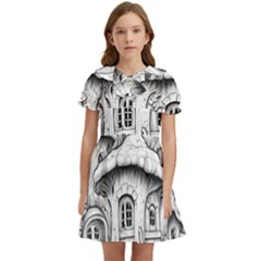 House Tree Fairy Kids  Bow Tie Puff Sleeve Dress