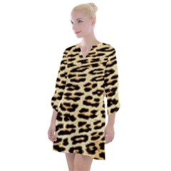 Leopard Print Open Neck Shift Dress by TShirt44