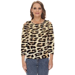 Leopard Print Cut Out Wide Sleeve Top