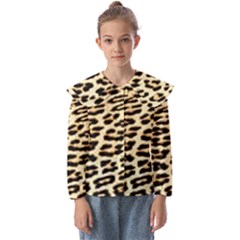 Leopard Print Kids  Peter Pan Collar Blouse by TShirt44