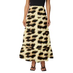 Leopard Print Tiered Ruffle Maxi Skirt by TShirt44