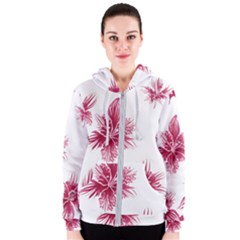 Hawaiian Flowers Women s Zipper Hoodie