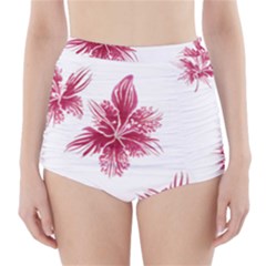 Hawaiian Flowers High-waisted Bikini Bottoms by essentialimage