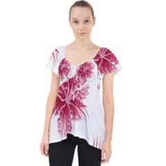 Hawaiian Flowers Lace Front Dolly Top by essentialimage