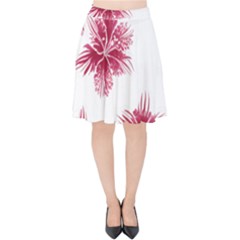 Hawaiian Flowers Velvet High Waist Skirt by essentialimage