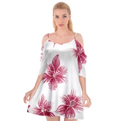 Hawaiian Flowers Cutout Spaghetti Strap Chiffon Dress by essentialimage