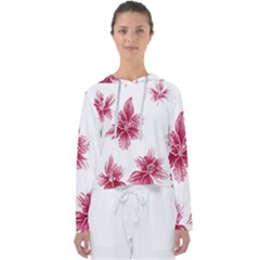 Hawaiian Flowers Women s Slouchy Sweat