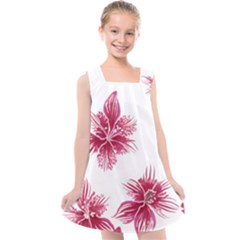 Hawaiian Flowers Kids  Cross Back Dress by essentialimage