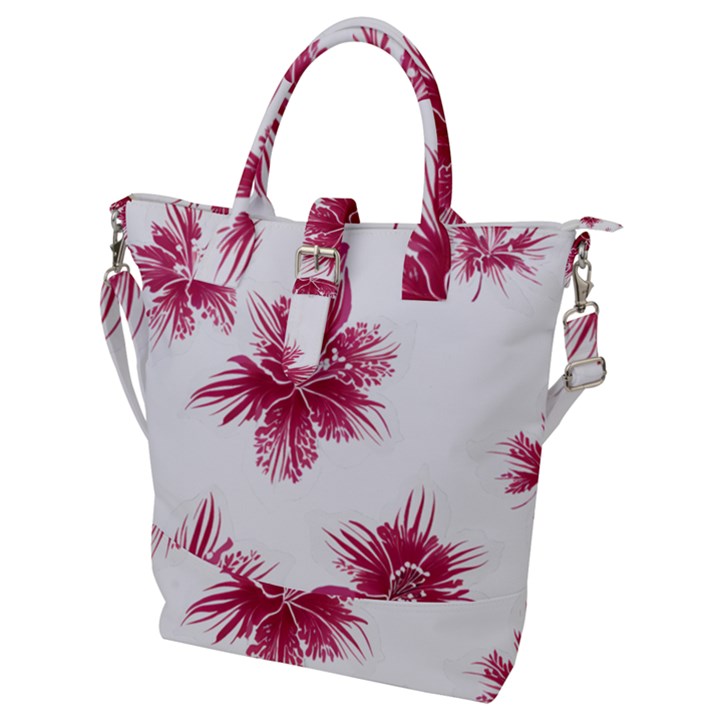 Hawaiian Flowers Buckle Top Tote Bag