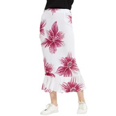 Hawaiian Flowers Maxi Fishtail Chiffon Skirt by essentialimage