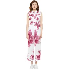 Hawaiian Flowers Women s Frill Top Chiffon Jumpsuit by essentialimage